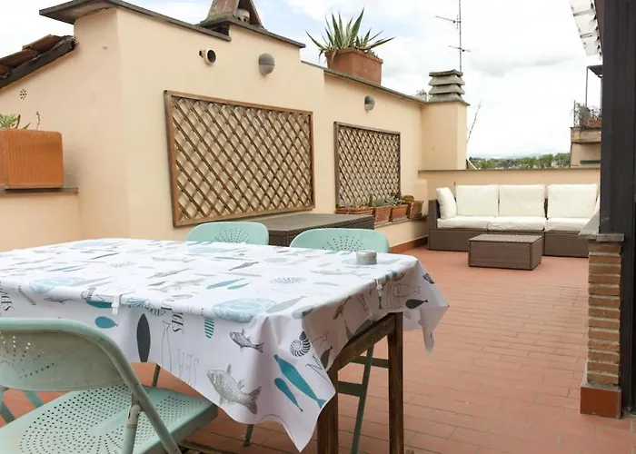 Stylish Penthouse With Terrace In Trastevere Roma